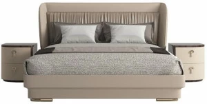Reiggi Кожаная кровать с высоким изголовьем Muse Rb901