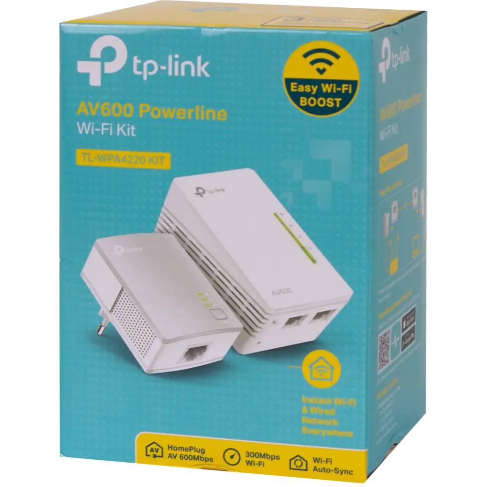 Адаптер Powerline TL-WPA4220KIT, 500 Мбит/с, пластик, цвет белый TP LINK STLM-2177019 - Вид №3