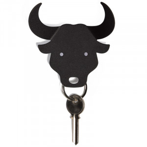 QL10152-BK Держатель для ключей и аксессуаров bull черный Qualy