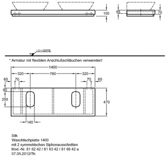Столешница под раковину 140 см Keramag Silk Y816342000 Santreyd  - Вид №3