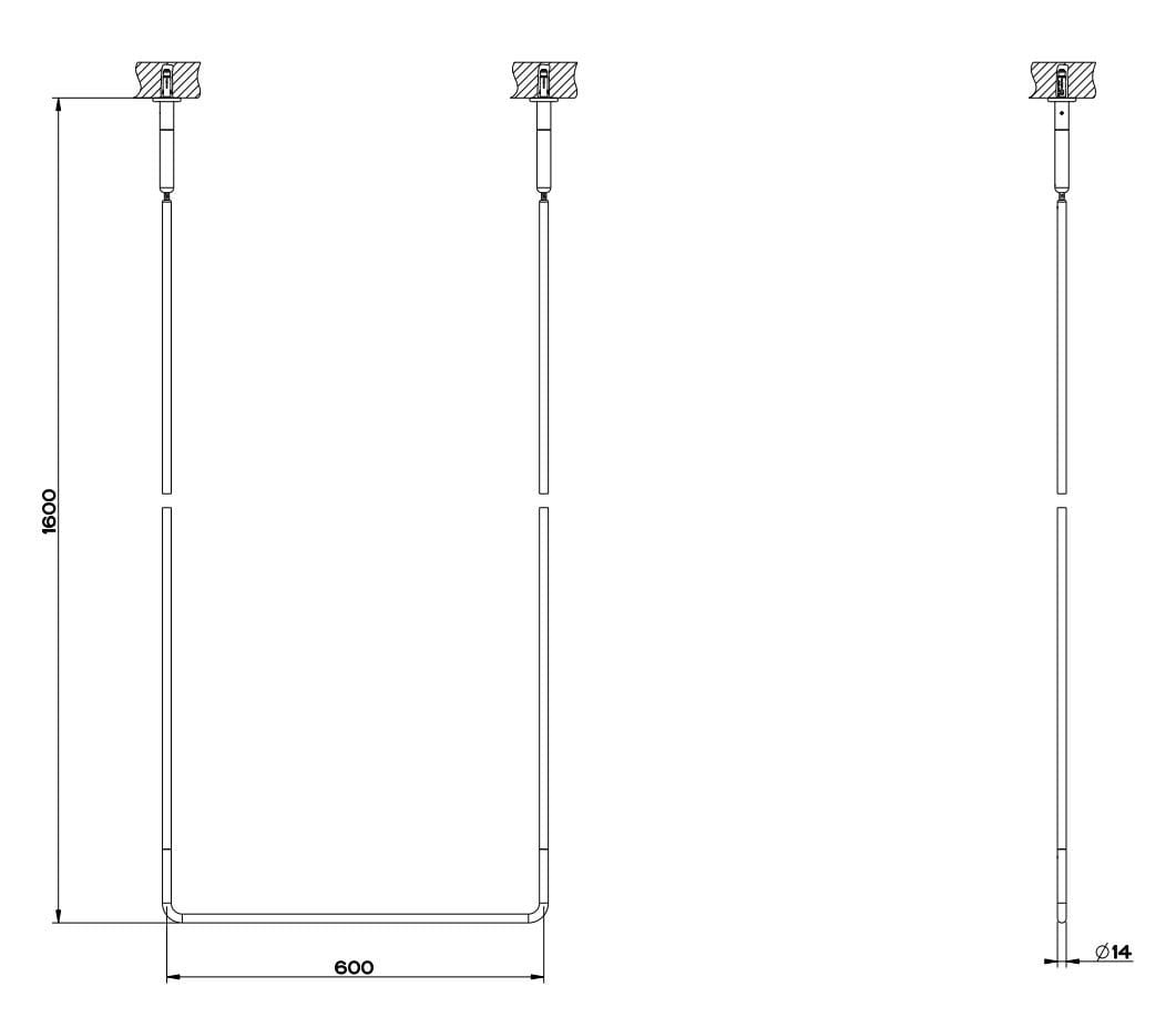 Металлический потолочный держатель для полотенец Gessi капля ARCH-00141351 - Вид №4