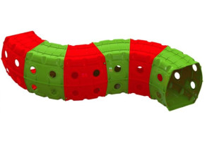 16842331 Игровой туннель для ползания из 6-х секций, красно-зеленый, 1.5х2х0.5 м 01472/3 Doloni