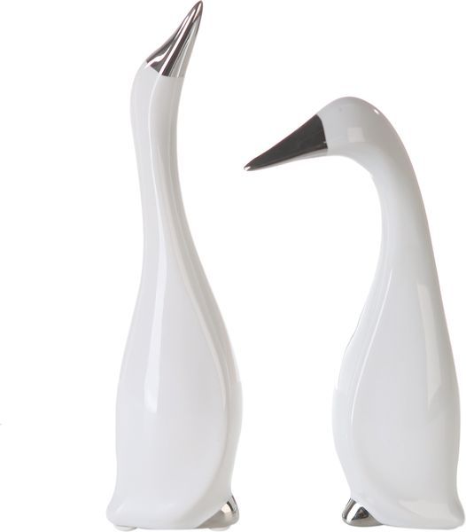 36961 Casablanca, керамические утки "Эмми", цвет бело-серебристый (продаются парой) Santreyd 