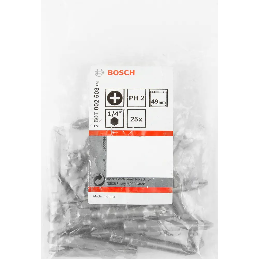 Бита крестовая Bosch Extra Hard 2607002503 PH2x49 мм, 25 шт BOSCH PROFESSIONAL STLM-2171317 - Вид №1