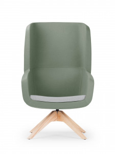 AA9099 high backrest lounge armchair, swivel wooden base True Design Arca