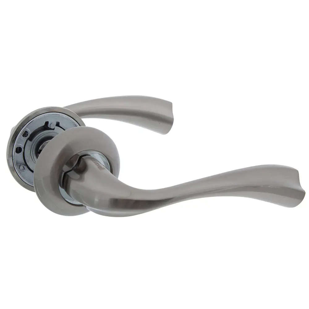 Ручки дверные на розетке Kerron DR7170, ЦАМ, цвет перламутровый никель/глянцевый хром STLM-2165709 - Вид №1