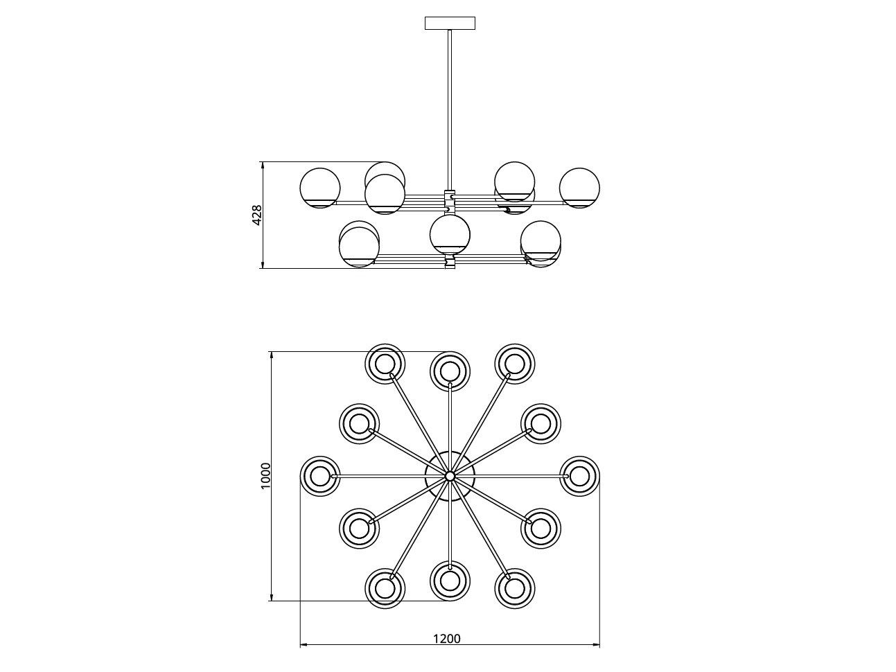 Светодиодный потолочный светильник ручной работы Cameron Design House Мяч и обруч ARCH-00063114 - Вид №26