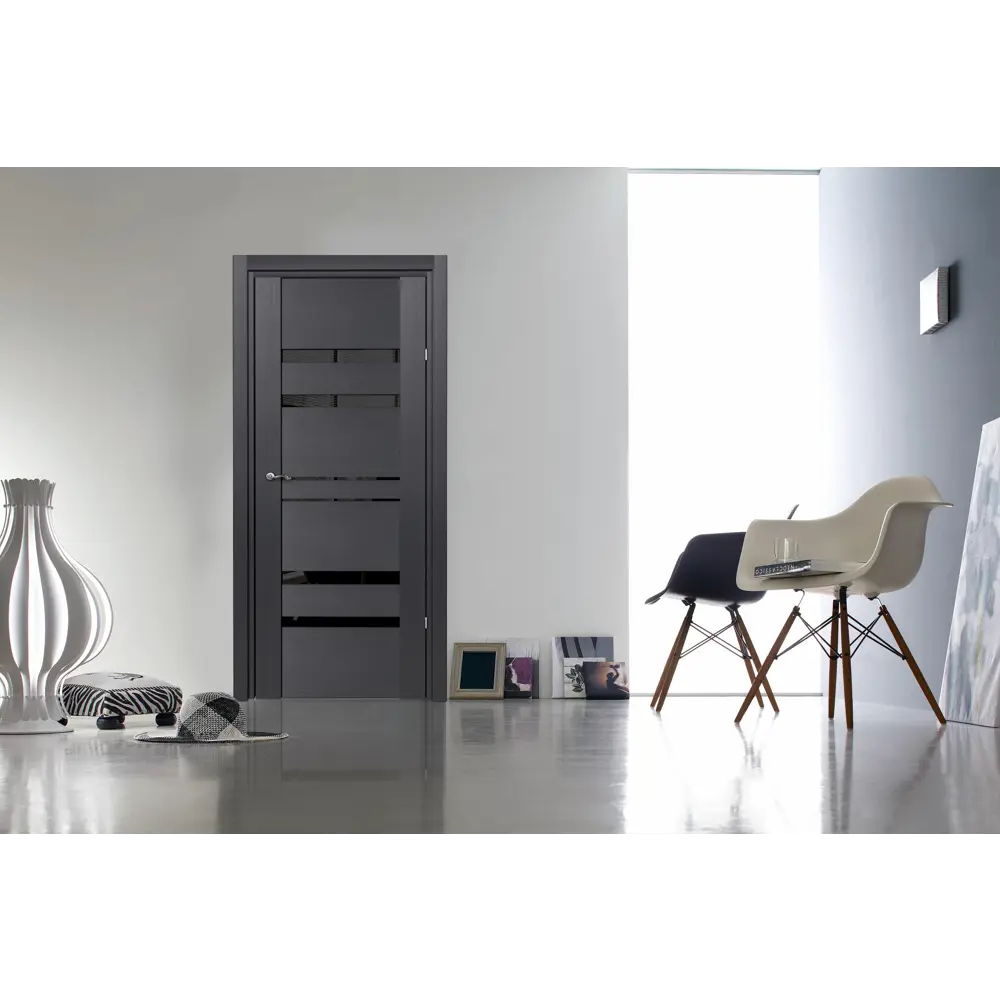 Дверь межкомнатная Artens Велдон глухая Hardflex цвет грей 90x200 см (c замком и петлями) 82401482 STLM-2047985  - Вид №4