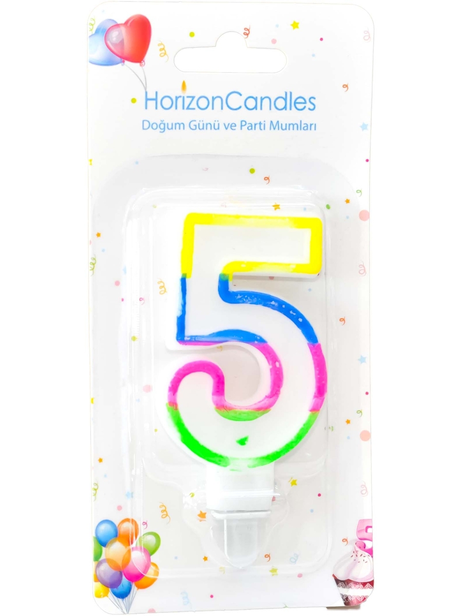 91017924 Свеча Horizon Candles для торта Цифра 5 разноцветная STLM-0443325 MIR LIGHT