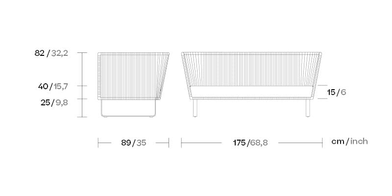 2-местный тканевый садовый диван Kettal Bitta ARCH-00057233 - Вид №7