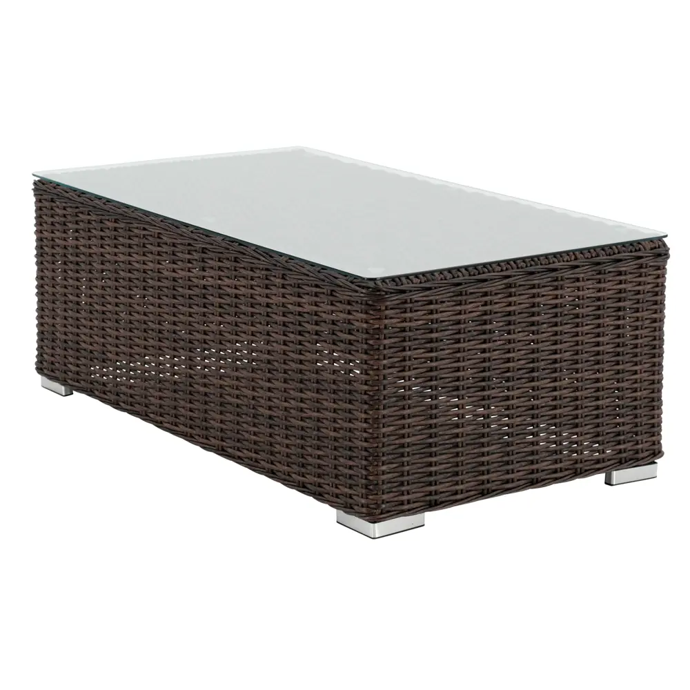 Стол садовый прямоугольный Naterial Costa Rica 60x112x41.5 см алюминий/стекло коричневый STLM-2073845