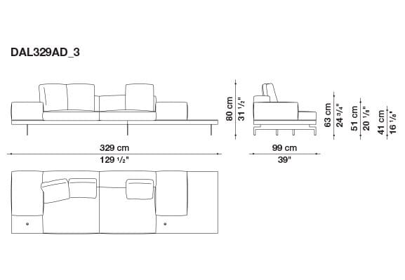 3-местный тканевый диван B&B Italia док ARCH-00033457 - Вид №58