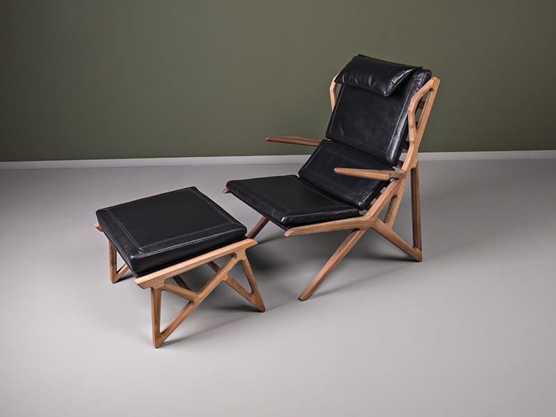 Кожаное кресло для ног с подлокотниками HOOKL und STOOL Triangle ARCH-00065986