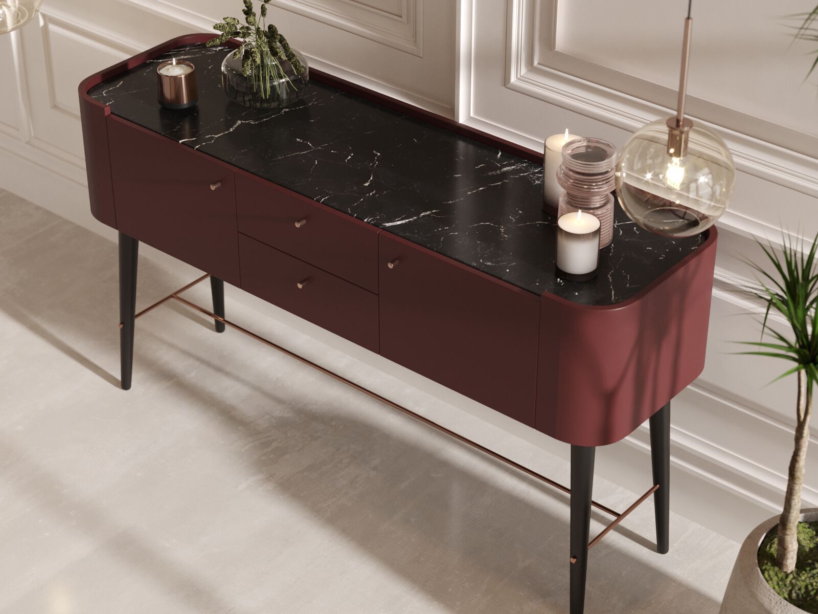 Деревянная прямоугольная консоль с ящиками PRADDY Natur ARCH-00079391 - Вид №6