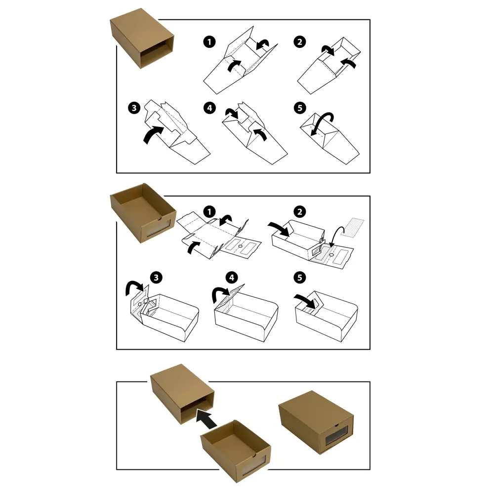 Коробка для обуви Spaceo 23.5x13.5x35 см картон 2 шт STLM-2010655 - Вид №26