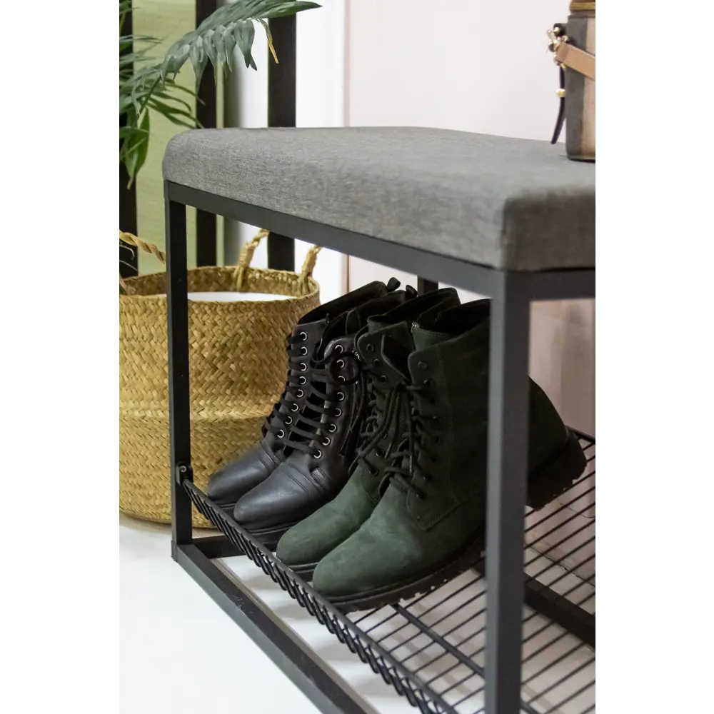 Santreyd Банкетка-обувница с мягким пуфом для прихожей 89373396 Черный муар STLM-1083477 - Вид №2