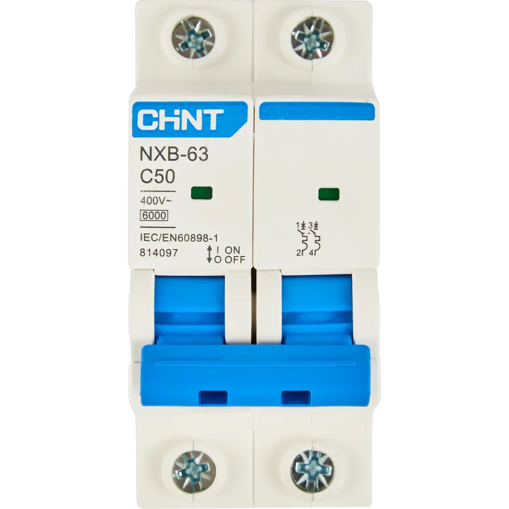 Автоматический выключатель CHINT NXB-63S 2P C50 А 6 кА STLM-2004222 - Вид №1