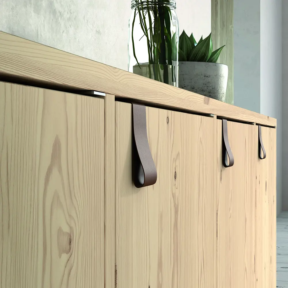 Ручка-скоба Spaceo KUB кожаная STLM-2106208 - Вид №3