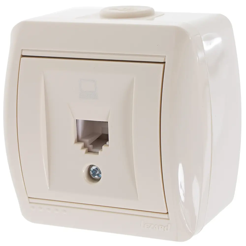 Розетка компьютерная накладная Lezard Nata RJ45, цвет кремовый STLM-2001214 - Вид №1