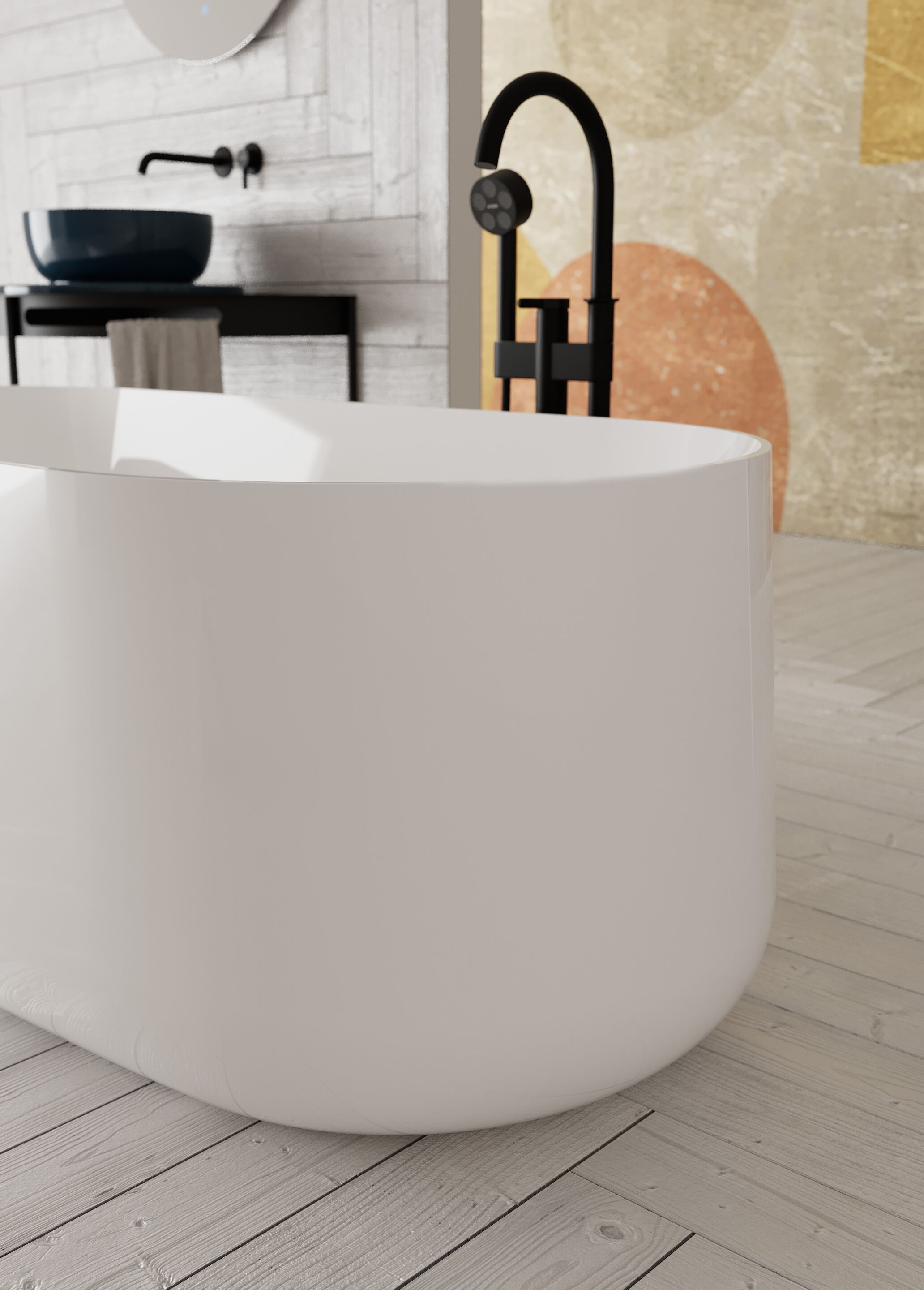 Керамическая овальная ванна Scarabeo Ceramiche ARCH-00049103 - Вид №1