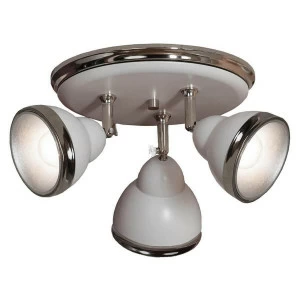 Спот потолочный светодиодный на 3 лампы бело-серебряный Lussole GRLSN-6211-03 LUSSOLE LSN-6201 00-3924479 Белый;серебро