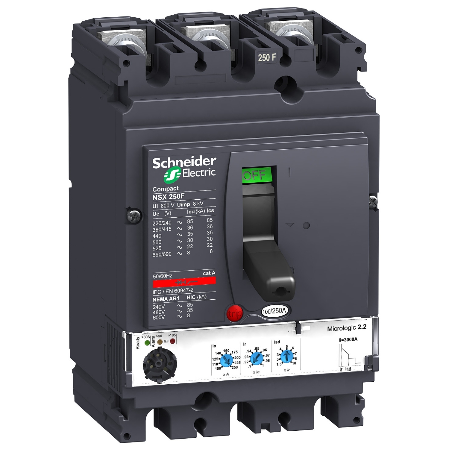 LV431771 Силовой автомат NSX 250, Micrologic 2.2, 36кА, 3P, 160А Schneider Electric Compact 
