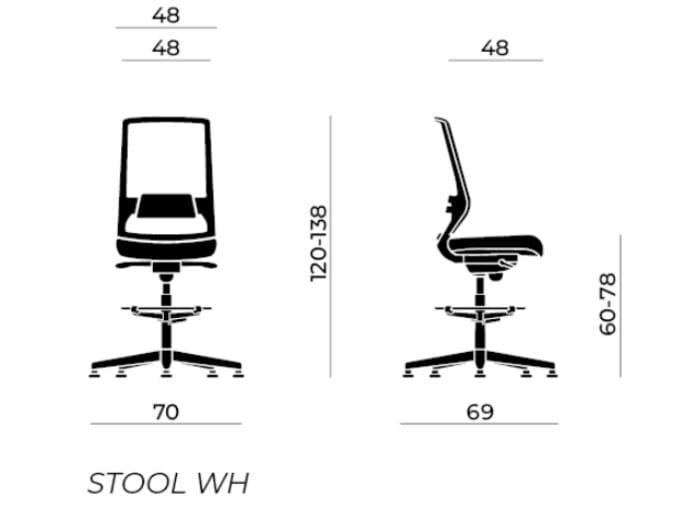 5 спиц офисный стул с подставкой для ног Nahu Logica White ARCH-00133523 - Вид №2