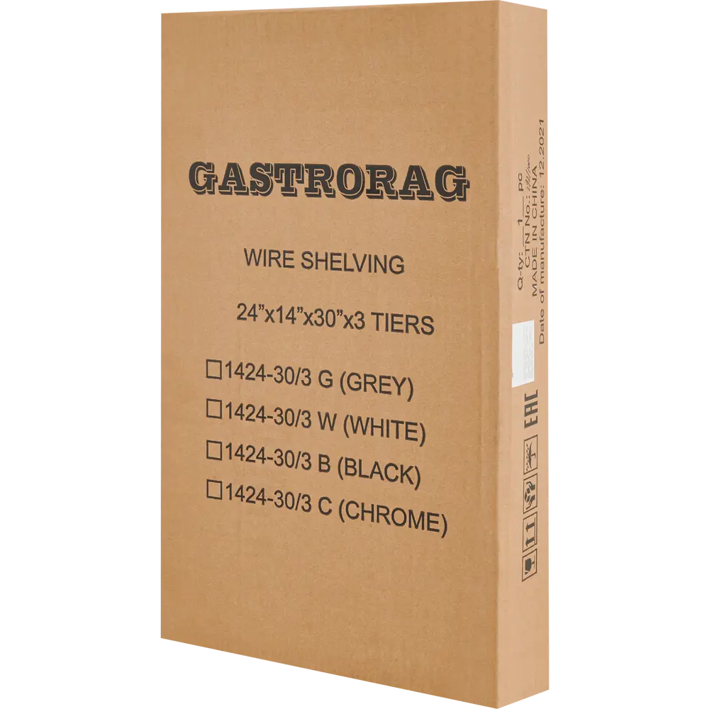 Стеллаж сетчатый 61x76.2x35.6 см Gastrorag нержавеющая сталь цвет белый нагрузка на полку до 70 кг 85681398 STLM-2060996 Santreyd  - Вид №6