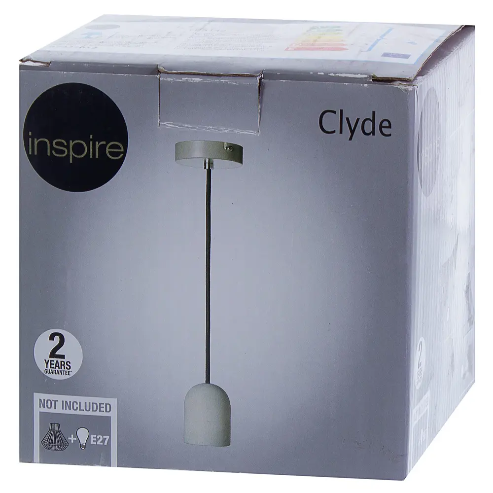 Шнур декоративный Clyde 1xЕ27x60 Вт, бетон/металл, цвет серый INSPIRE STLM-2119606 - Вид №3