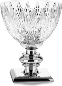 10629639 Avdeev Crystal Ваза для цветов "Версаль" "Лепесток" подставка хром Хрусталь