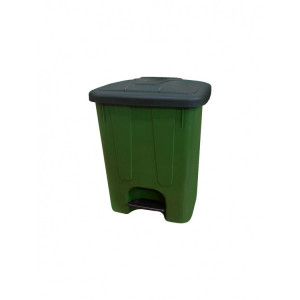 50034 green TELKAR Мусорная урна с крышкой и педалью для раздельного сбора мусора 40 л. Зеленый, крышка черная