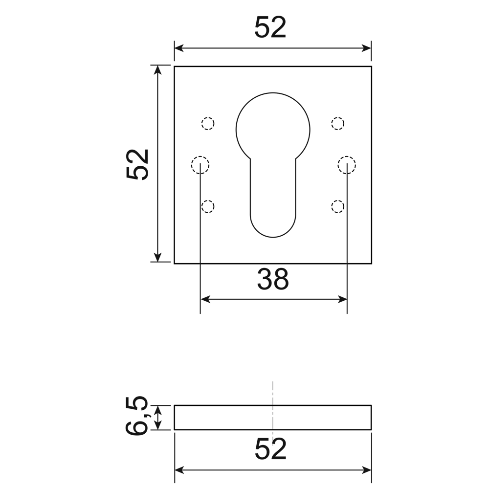 Накладка на замочную скважину Armex DP-C-30-A 52x52 мм цвет никель STLM-2092983 - Вид №4