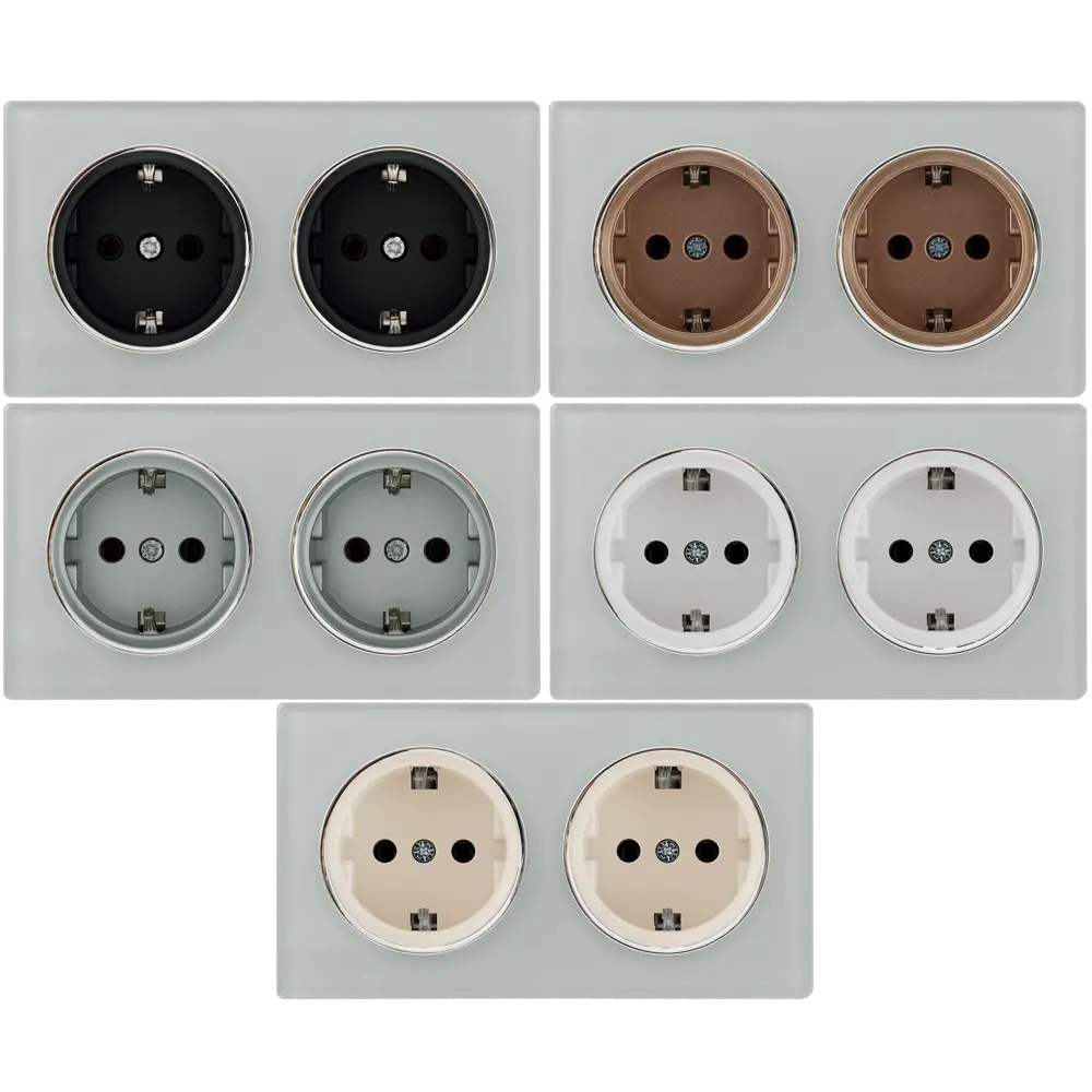 ONEKEYELECTRO Стеклянная рамка для розеток серый глянец 82838532 Florence STLM-0036863 - Вид №1