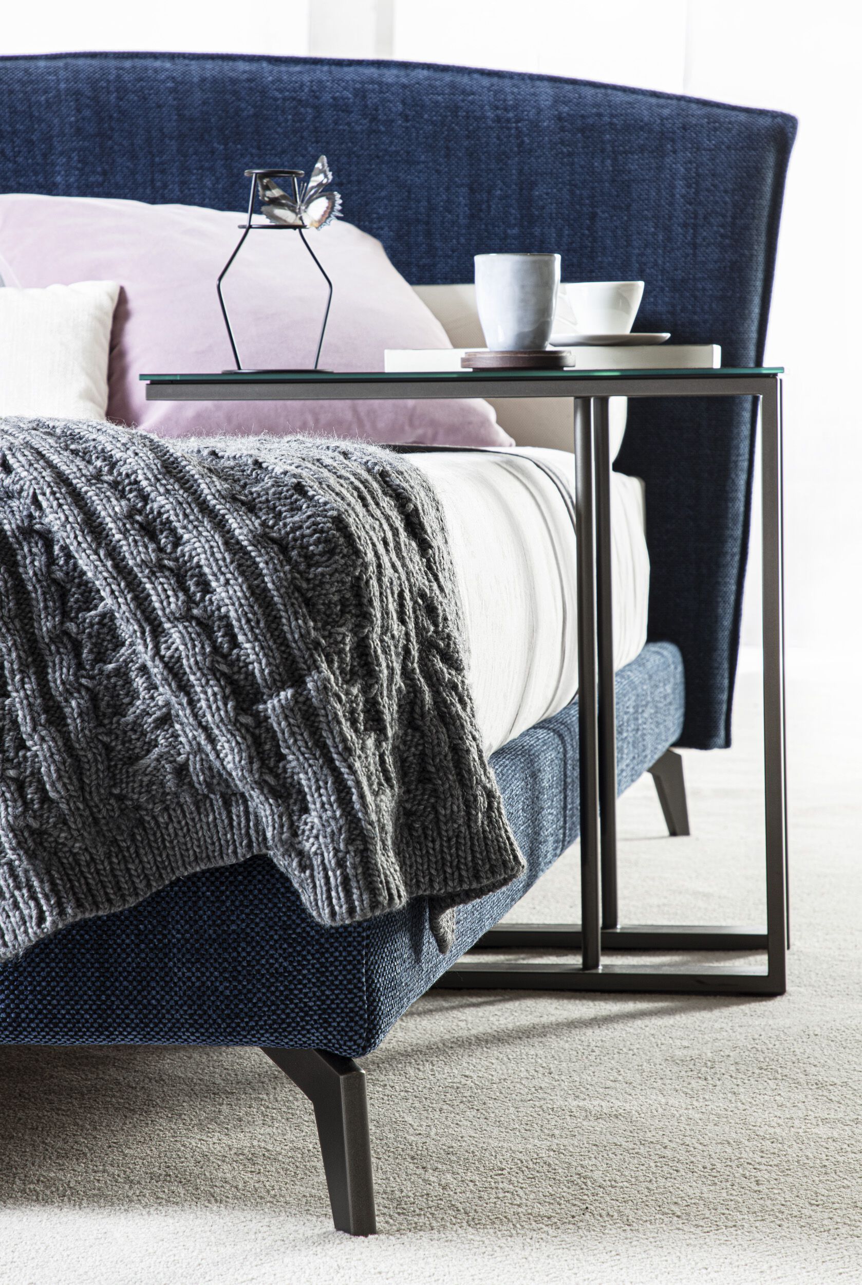 Съемная двуспальная кровать из ткани с мягким изголовьем GRUPPO FOX ночь Фокса ARCH-00014507 - Вид №1