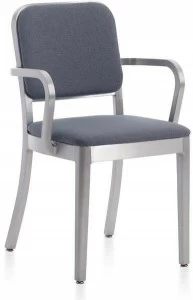 Emeco Мягкий алюминиевый стул с подлокотниками Navy officer