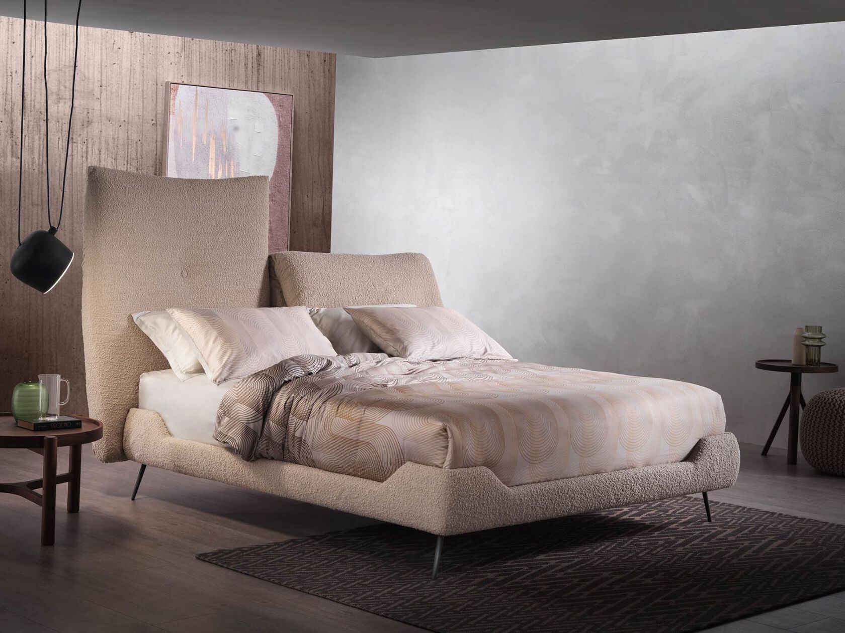 Мягкая кровать из ткани Altrenotti дизайнер ARCH-00150520