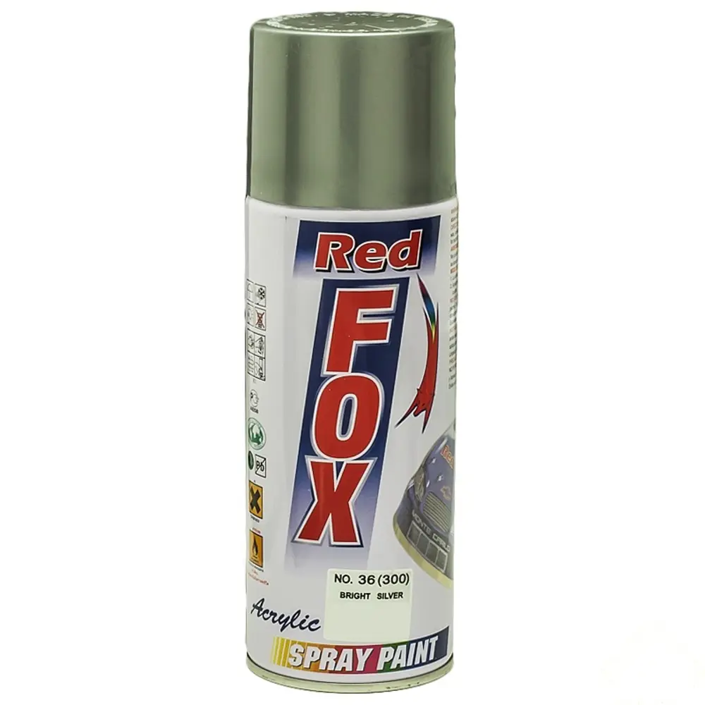 Краска аэрозольная Red Fox цвет серебряный металлик 400 мл 13398206 STLM-2006540 