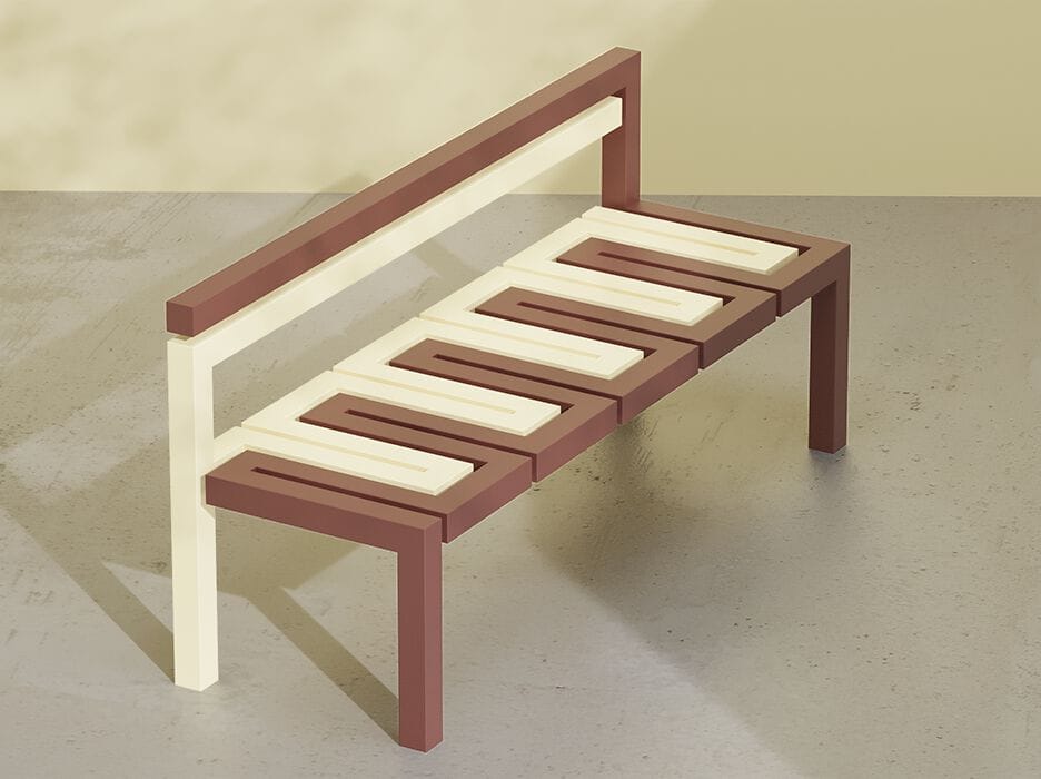 Оцинкованная стальная скамья со спинкой DIMCAR Snake ARCH-00092963 - Вид №1