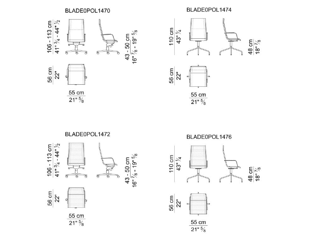 4-спицевое кожаное вращающееся офисное кресло i 4 Mariani ARCH-00096848 - Вид №2