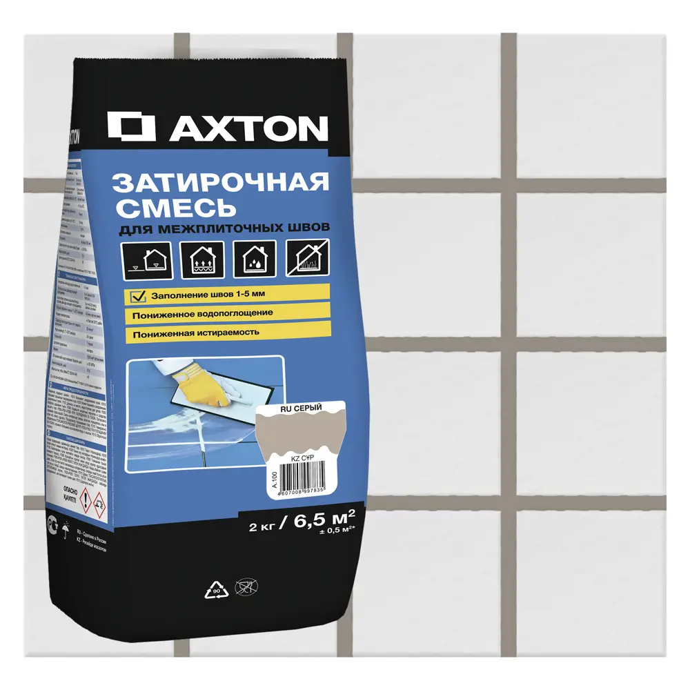 Затирка цементная Axton А.100 цвет серый 2 кг Без серии STLM-2197762