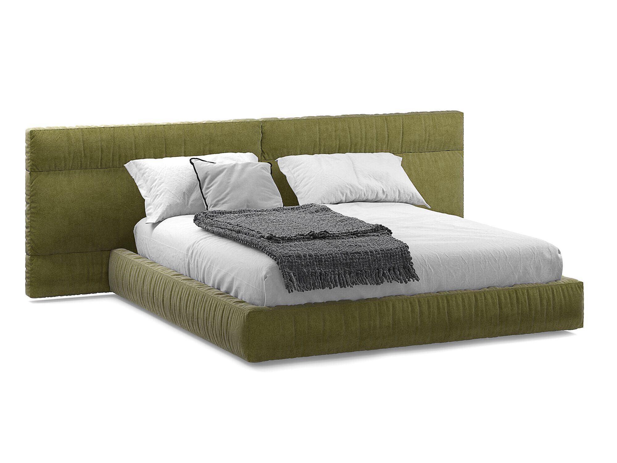 Двуспальная кровать для хранения ткани с мягким изголовьем Nobonobo PETER 2.0 ARCH-00033308 - Вид №1