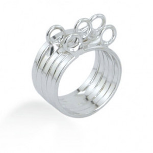 336E-015 Основа для кольца металлическая с 5 витками, внутр. диам. 15 мм, цвет серебро металл 6 шт Beadalon
