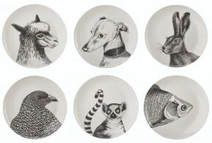 Pols Potten Набор сервировочных тарелок из фарфора Animals 230-400-515