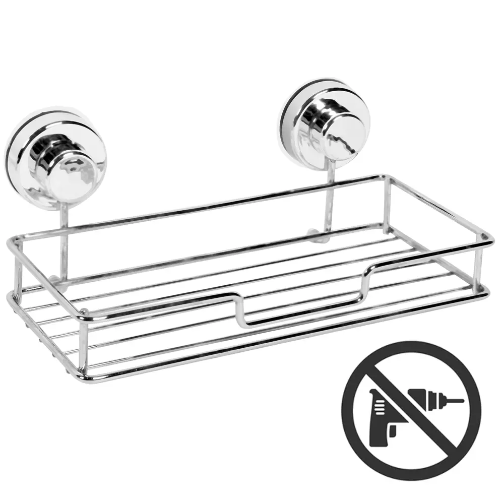 Полка для ванной комнаты Sensea Simply Lock на присосках металл SIMPLY LOCK XP STLM-2036134