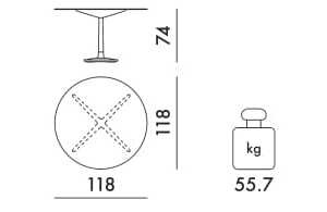 Круглый садовый стол из керамогранита Kartell MULTIPLO ARCH-00095365 - Вид №3