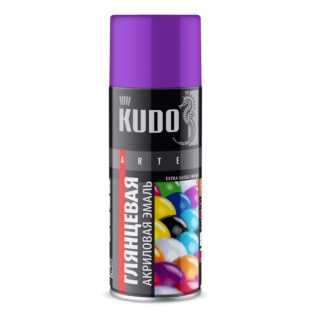 Эмаль аэрозольная универсальная KUDO акриловая глянцевая цвет фиолетовый 520 мл STLM-2065448