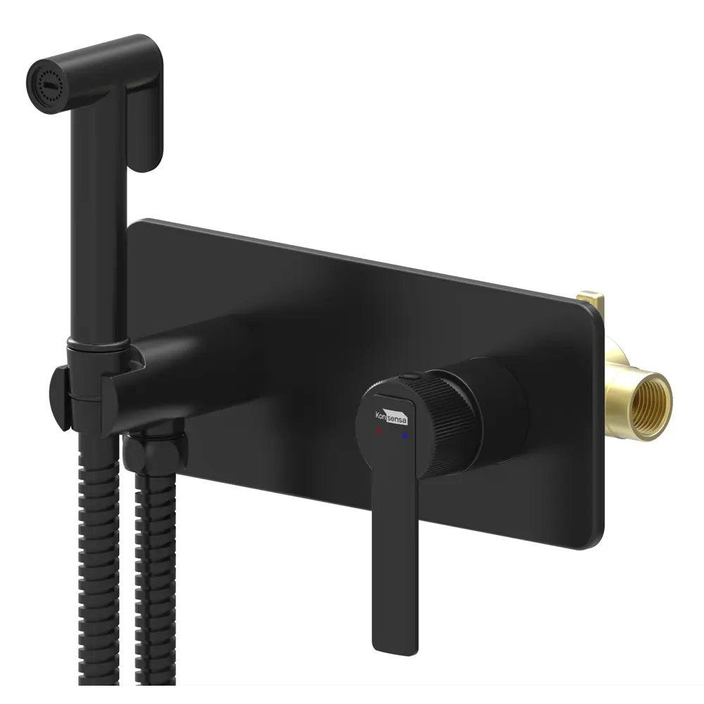 Гигиенический душ KONSENSA Теано набор со смесителем цвет черный матовый STLM-2198633 - Вид №2