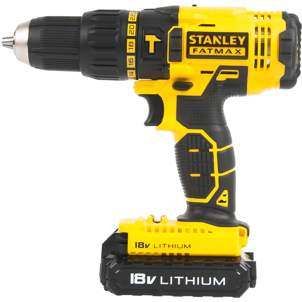 Дрель-шуруповерт аккумуляторная ударная Stanley Fatmax FMC626C2S, 18 В Li-ion 2х1.3 Ач STLM-2121399 - Вид №1