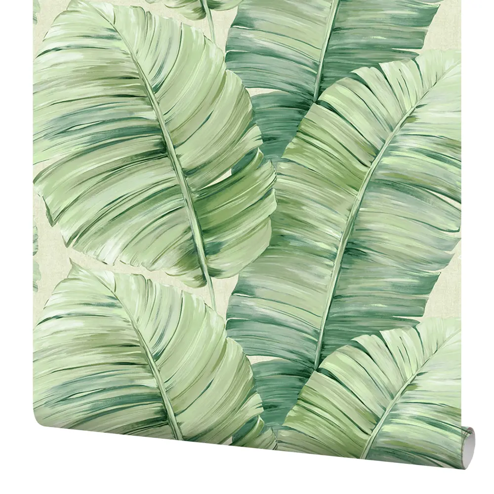 Erismann Bali: Флизелиновые обои с тропическим орнаментом в зелёных тонах 89420883 STLM-1566979