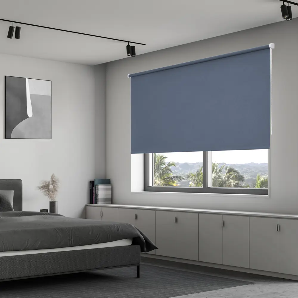 Штора рулонная блэкаут KREAFORTA Karelia 140x175 см синяя STLM-2031174 - Вид №7